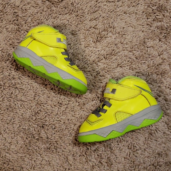 Nike Other - Neon Baby Nike Lebrons Sz 4c